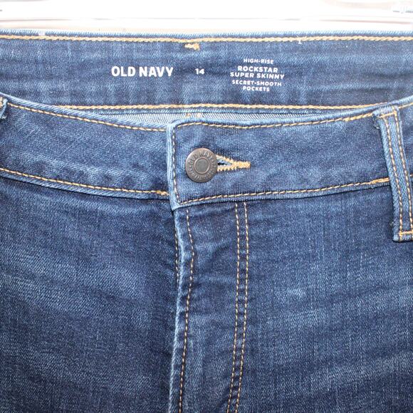 Old Navy Womens High-Rise Rockstar Super Skinny Jeans Blue Size 14 Stretch Denim - Picture 3 of 6